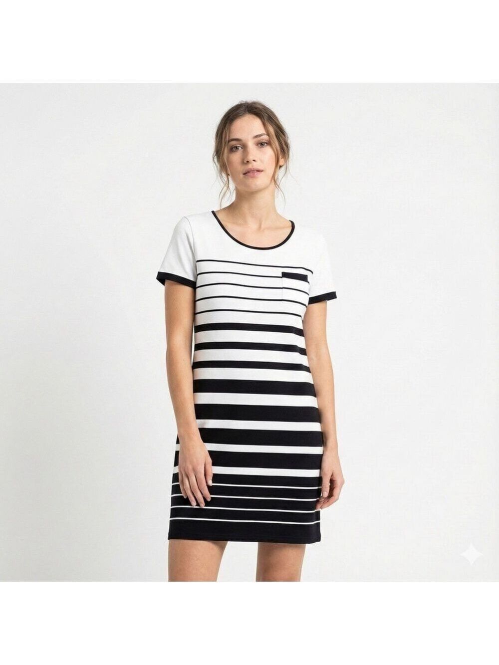 SAINT JAMES Polymide / Elastane Blend Short Sleeve Mini Dress Stretch US Sz 10